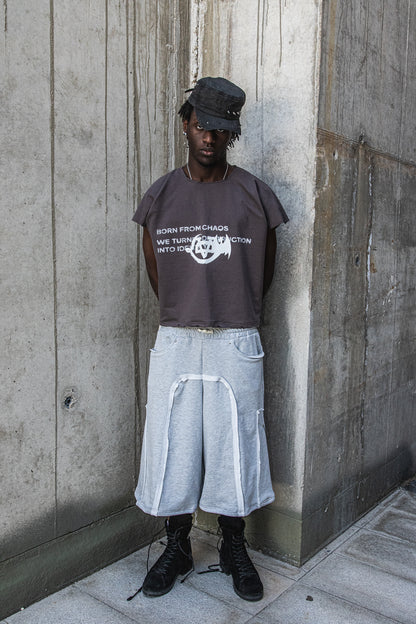 Essential grey sweat jort