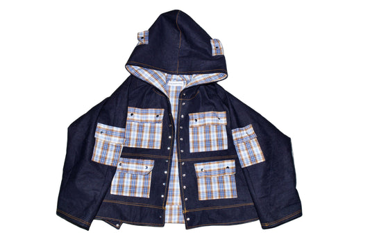 denim plaid jacket 1 of 1 ( blue )